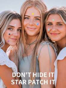 40/200/240/320/960 件万圣节和圣诞节装饰贴纸,派对用彩色五角星贴纸,节日照片装饰,脸部装饰贴纸,仅供装饰(非化妆品) - 彩色 - 查看 7