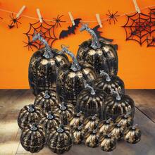 Halloween Decoration Set  7Pcs Artificial Simulation Pumpkins  Fall Harvest Craft Decor For Home - Rượu sâm banh - Xem 4