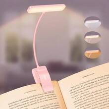 Local Delivery--19 LED Rechargeable Book Light For Reading In Bed With Memory Function- Eye Caring 3 Color Temperatures,Dimming Brightness,80 Hrs Runtime Lightweight Clip On Light For Book Lovers - Pink - View 1