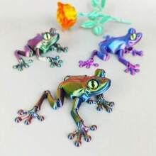Realistyczna figurka żaby wydrukowana w 3D z ruchomymi stawami gałki ocznej i losowym gradientem kolorów, odpowiednia na festiwal żab, Boże Narodzenie, Walentynki, prezenty noworoczne, dekoracje, rzemiosło, dekorację pokoju, zwierzęta drukowane w 3D