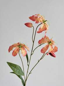 1PC 32in Real Touch Flame Lily - Ultra-Tall Fake Flowers For High Ceiling Decor, Luxury Dining Table Centerpiece, No-Fade Floral Arrangement, Photography Backdrop Prop - Multicolor - View 12