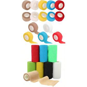 Waterproof & Sweat-Resistant Kinesiology Tape | Pre-Cut Elastic Sports Tape For Muscle Support, Weightlifting & Recovery | Multi-Color Athletic Strips (4/10/20 Rolls)