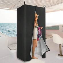 Portable Pontoon Tent, Privacy Boat Tent, 30 * 27 * 72in Heavy Duty Hanging Changing Room, Privacy Curtains For Pontoon Boats, Pontoon Boat Tent Attaches To Top Poles - Black - View 1