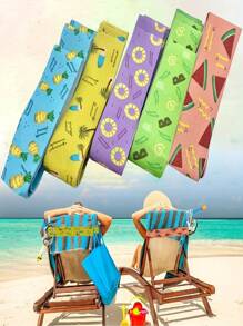 5 correas elásticas para sillas de playa, con estampados tropicales vibrantes - accesorios para piscina, vacaciones, verano - diseño ligero y portátil