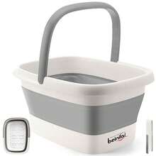 Collapsible Foot Bath Basin For Soaking Feet,Foot Soak Tub,Plastic Foot Bucket With Handles And Massage Acupoint,Foldable Laundry Basket-Gery - Grey - View 1