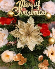 Artificial Flowers Combo, Champagne Silk Roses, Peonies, Dahlias With Stems For DIY Wedding Bouquets, Baby Shower, Table Centerpieces, Home Decor, Fake Floral Arrangements, Party Decorations - Gold Champagne Green - View 6