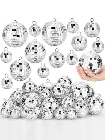 5/10 Stücke Discokugel Ornamente, Mini Discokugeln silbrig hängend, reflektierende Spiegelkugel Kuchen Dekoration 70er Disco Party, Zubehör für Feiertage, für Valentinstag, Neujahr, Ostern, Muttertag Dekoration