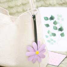 全新 PU 皮革小雏菊吊饰、向日葵钥匙扣、花卉皮革装饰、包袋礼品 - 彩色 - 查看 6