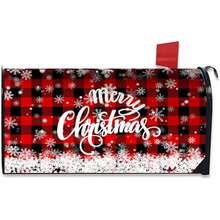New Merry Christmas Mailbox Cover Magnetic Standard 21" X 18", Winter Snowflake Drative Christmas Large Mailbox Wraps Post Letter Box Covers Garden Drations Outdoor - Merry Christmas 21x18 inch - View 1