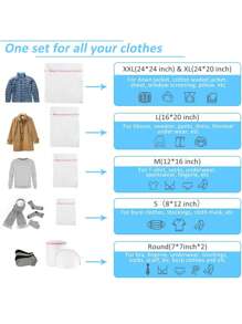 Ensemble de 3 sacs à linge durables en maille nid d\"abeille, organisateurs de stockage de voyage, convient pour le lavage de vêtements, chemises, soutiens-gorge, chaussettes, bas et sous-vêtements.