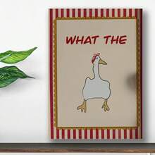 Canvas Poster What The Duck Wall Art Funny Print Wall Art Sweary Rude Canvas Prints Hallway Posters Bathroom Posters Digital Print - Framed - View 1