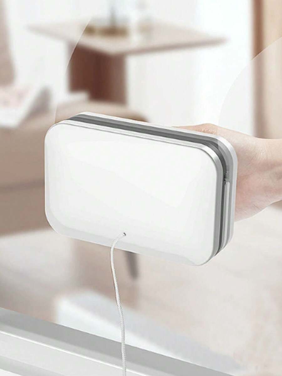 1 件装重型双面磁性窗户清洁器，带绳索和防夹设计 - 3-10 毫米厚玻璃清洁工具，适用于高层建筑/阳台/住宅/办公室 - ABS 手柄和洗涤器套件，适用于室内/室外窗户 - 白色 - 查看 1