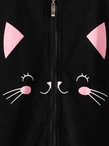 Dziewczęca kurtka z kapturem i zamkiem błyskawicznym, swobodny krój, bluza z długim rękawem, modna odzież wierzchnia dla dziewcząt, wiosna jesień