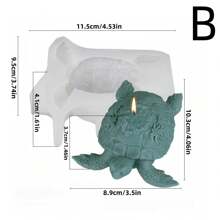 1-Piece Turtle Series Silicone Mold For DIY 3D Turtle Scented Candles, Gypsum Diffuser Stone Decorations, And Handmade Soap Making