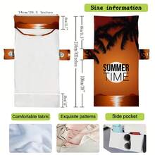 1pc Foldable Beach Chair Cover That Can Be Folded Into A Handbag, With Side Pockets For Glasses And Phone. Beach Chair Cover, Pool Chair Cover, Microfiber Lounge Chair, Sunbathing Beach Hotel, Easy To Carry Camping & Travel Towels - Multicolor - View 3