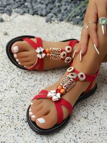 New Summer Bohemian Style Ladies Flat Sandals, Fashion, Casual, Comfortable, Elegant, Chic