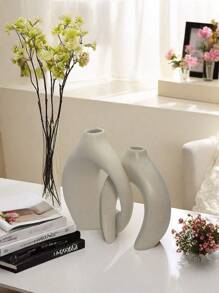 2pcs Creative Couple Series Home Decoration Flower Vase, Suitable For Home Decor, Bedroom Decor, Office And Students, The Best Gift To Give To Friends
