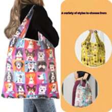 1 Stück (mit Münztasche) modische bedruckte Tragetasche mit großem Fassungsvermögen, tragbare faltbare Einkaufstasche, Schultertasche, wiederverwendbare Tasche