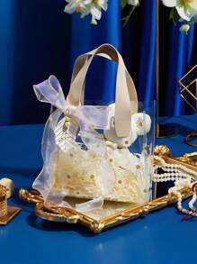 1 pieza, Bolsas de tote transparentes con estampado de margaritas Mini, Bolsas de regalo de PVC, Bolsas de tote con patrón de margaritas lindas, Bolsas de embalaje de regalo, Apropiado para regalos de boda, promociones, pequeños negocios, bolsas de compras, bolsas de fiesta, bolsas de regalo de fiesta de cumpleaños de boda, bolsas de embalaje de alimentos