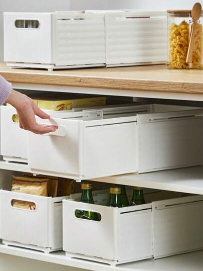 1 件厨房/餐厅收纳盒，带可扩展抽屉，家用储物盒，橱柜储物盒，用于存放食物和杂物