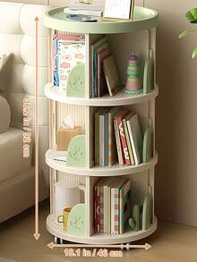Bookshelf With Wheels,  Book Display Case, Book Stand, Space Saving Book Shelf, Home Storage, Room Decor Bookcase, Small Bookshelf For Living Room Bedroom, Dorm,  Office, Modern Style - 綠色 - 查看 5