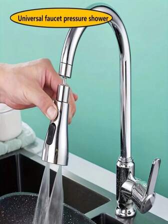 1pc Kitchen Faucet Extension With 3-Setting Adjustable Water-Saving Spray Head, 360° Swivel ABS Brass Connection Anti-Splash Faucet Sprayer