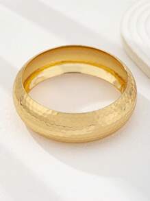 1 buc brățară tip manșetă din rășină groasă geometrică supradimensionată, set de brățări aurii pentru femei cu design cu roți late, bandă de braț metalică groasă stivuită, bijuterii la modă potrivite pentru ținute zilnice, întâlniri, petreceri, cadouri