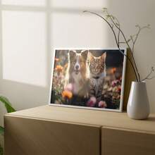 1 Pc Canvas Painting,TV, Dog, Cat, Flowers, Wooden - Table, Plant,Wood Framed Painting (1) Thickness 2.5 Cm/ 1 Inch-Home Decoration For All Occasions,Ideal New Year, Valentine's Day,Thanksgiving,Easter,Christmas Gift,Room Decoration Aesthetic,Wall Decoration Art,Perfect Gift,Autumn And Winter Wall Decoration,Living Room Decoration, Bedroom Decoration, Kitchen Decoration, Entry Decoration, Bathroom Decoration, Direct Wall Painting, High Quality Wall Painting Poster,Modern Home Decoration Stretched And Framed Ready To Hang