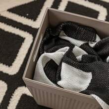 1pc Thick Woven Leather-Like Dirty Clothes Basket, Elevated Bathroom Laundry Hamper, Bedroom Storage Bin, Lightweight Clothing, Towel, Underwear Organizer, Suitable For All Seasons, Housewarming, Moving Gift