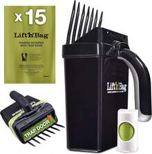 Neater Pets Lift N' Bag Trap Door Dog Pooper Scooper With Bag Attachment For Small To Large Breeds - 15 Refill Bags - Heavy Duty Dog Poop Scooper For Yard & Walks, One-Handed Operation, Direct To Bag - Black - View 10