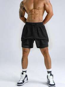 3 pièces Shorts de sport casual pour hommes avec motif lettres, shorts de gym, convient pour les activités de plein air, ajustement confortable, polyvalent mode - multicolore, été