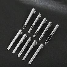 1 pieza Pinza de corbata formal plateada para hombre, barra de corbata de moda adecuada para corbata regular, corbata de boda, corbata de negocios, accesorio de moda para hombre - Plateado - Ver 13