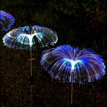 1 pieza Luz decorativa de jardín con fibra óptica en forma de estrella de 5 puntas, alimentada por energía solar, con 7 colores intermitentes lentos, resistente al agua, ideal para fiestas, campamentos, decoración navideña y exteriores - Multicolor - Ver 5
