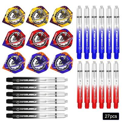 WIN.MAX 48/41/35mm PC Darts Shaft & Dart Flights Set, PET Flights, Professional Darts Accessories, Colorful Competition Equipment, Precise & Durable, Lightweight Design, Quick Replacement, Essential For Match Training