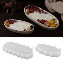 1pc Boat-Shaped Silicone Mold – Oval Resin & Cement Tray For Candle Making, Jewelry Storage, Succulent Planter, Candy Dish & Home Decor Display