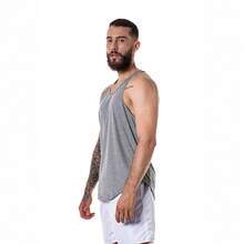 CHIELLA SPORTS Kit 03 Men's Scoop Neck Tank Top Workout Gym Fitness Bodybuilding - Xám/Xanh/Đen - Xem 3