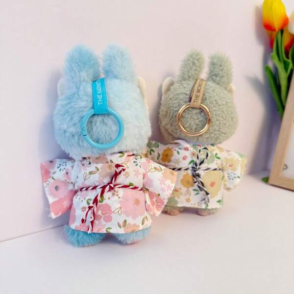 17cm Clothing Accessories Set, Cute Fresh And Simple Floral Shirt, Shorts, Kimono Fabric Clothes, Detachable Outfit For 15-17cm (5.9-6.69 Inch) Dolls, Blind Box Collectible (Doll Not Included)