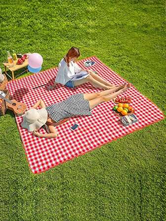 1 pieza Esterilla plegable portátil y gruesa impermeable y a prueba de humedad para exteriores, esterilla impermeable y antiarenosa de gran tamaño y grosor, esterilla plegable impermeable para picnic al aire libre, camping, temporada de graduación con familia y amigos