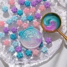BAOFALI 100 PCS Colorful Aurora Wax Beads For Wax Seal Stamp/100 PCS Sakura Shape Sealing Wax Beads For Wax Seal Stamp