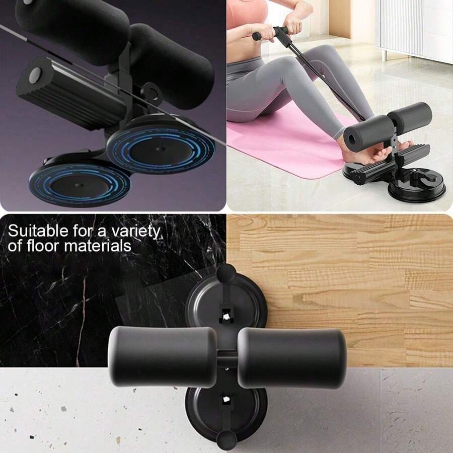 Sit-Ups Stand Bar Floor Reusable Nordic Hamstring Curl Strap Sit Up Exercise Equipment - Black - View 1