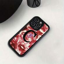 Cute Kitten Letter C Red Kisses Background  Black Phone Case For IPhone X/XS/11/12/13/14/15/16 Pro- Sleek & Durable Cover For Cool Guys & Girls, Anti-Scratch With Full Camera Protection- Perfect Unisex Gift,Stylish & Durable- Perfect Gift For Him/Her - Black - View 2