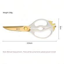 Heavy Duty Kitchen Shears, Titanium Coated Blades, Sharp & Durable, Comfortable Grip Handle, Easily Cuts Meat, Seafood, Vegetables, Suitable For Home Kitchen, Office, Restaurant, Outdoor Use, Stylish Gold Color - Multicolor - View 8