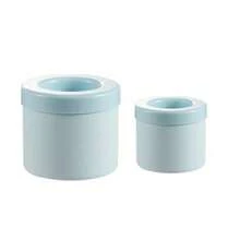 家用硅膠圓形冰塊模具,配有冰盤,diy冰淇淋工具 - 淺藍色 - 查看 15