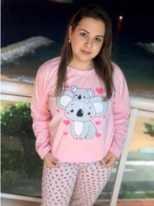 PIJAMA LONGO DE FRIO FEMININO ADULTO - Rosa Bebê - Visão 3