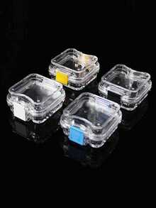 1 hộp đựng hàm duy trì và răng giả bền - Màu mờ, nhiều màu sắc, thiết kế một lớp di động, không dùng pin, lý tưởng cho niềng răng thể thao và răng giả, hộp đựng hàm duy trì | Thiết kế tối giản | Khóa an toàn - Nhiều màu - Xem 2