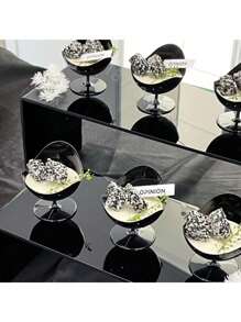 10 Stücke/Set einzigartige Form klare und schwarze Kunststoff Dessertbecher - Einweg-Muschelformen für Mousse, Eis, Vorspeisen, Käsepudding - Multifunktionale Party-Accessoires für Hochzeiten, Geburtstage, Junggesellinnenabschiede, Abschlüsse und Festivals