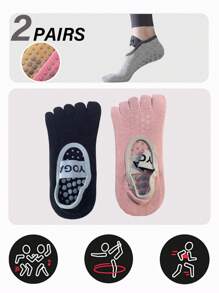 1 Pair /4 Pairs Of Women's Five-Finger Socks, Professional Anti-Slip Flat Socks, Yoga Socks, Fitness Socks, Toe Separation Socks