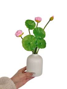 1PC/3PCS 10in Realistic Lotus Flowers - Artificial Water Lily Decor For Fish Tank/TV Cabinet, No-Fade Floral Arrangement, Zen Home Centerpiece Vase Not Included