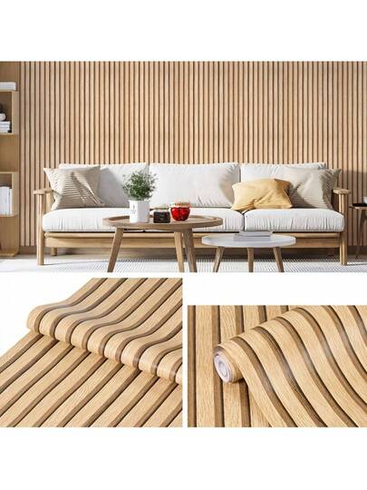 Roll Of Self Adhesive Retro Wood Grain Sticky Wallpaper, Removable Verlichting ed Veneer, Kitchen Binding, Living Room, Kitchen, Bedroom Furniture Renovation Wand ation, Wooden Home ation Paper Stickers Room view 6