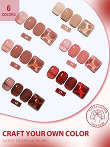 coscelia 6PCS Soak Off Gel Nail Polish Set 7ML Crystal Jelly Pink Red Brown Nail Gel Polish Needed UV/LED Nail Lamp, Summer Gel Nail Polish Kit Manicure Kit Nail Supplies For Women DIY Nail Art Salon Gift